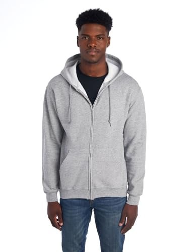 Jerzees -Men's NuBlend -Fleece -Sweatshirts & -Hoodies, Full Zip-Heather Grey, Small - Image 1