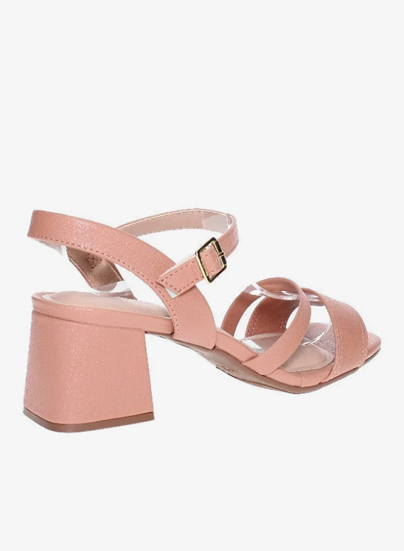 مودار صنادل بكعب متوسط للنساء - صنادل بكعب مفتوح من الخلف للبنات مع رباط للكاحل