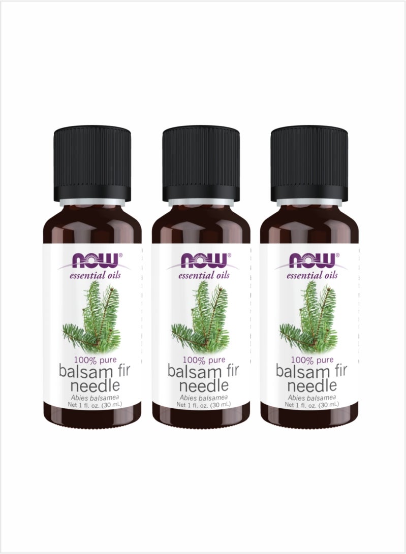 NOW Balsam Fir Needle Essential Oil - Woodsy & Steam-Distilled, 30ml (Pack of 3)