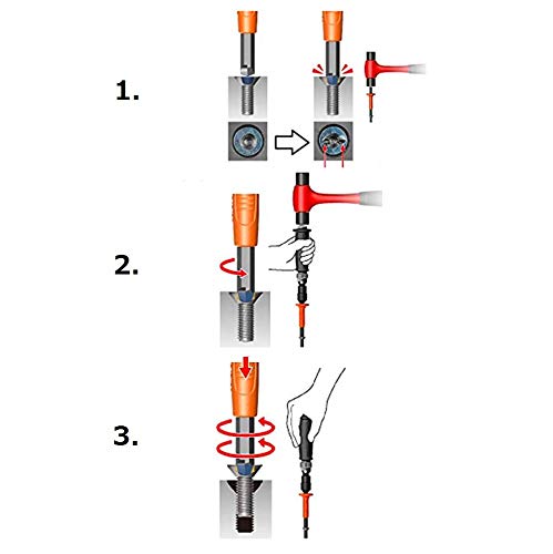 ANEX Manual Impact Driver Set for Broken Screw and Frozen Screw, Stripped Screw Extractor Set, Made in JAPAN (M3-6 Screw Remover) - Image 2