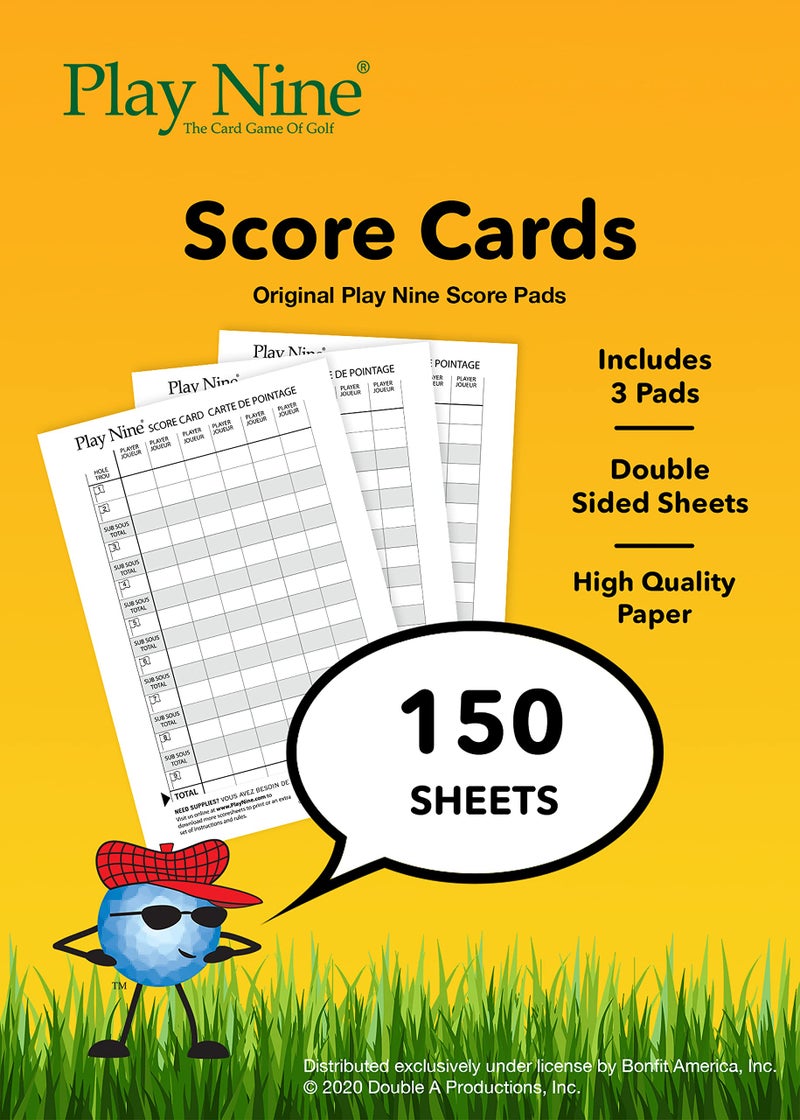 Play Nine: The Card Game of Golf! Original Score Cards- 3 Pack - Image 1