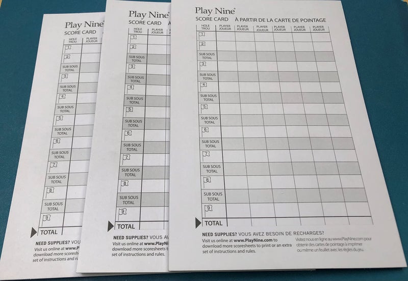 Play Nine: The Card Game of Golf! Original Score Cards- 3 Pack - Image 2