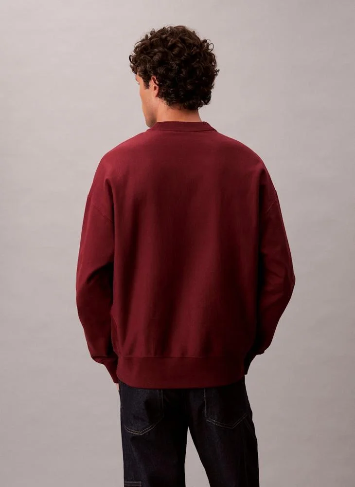 كالفن كلاين جينز سويت شيرت تيري مطبوع بشعار مميز