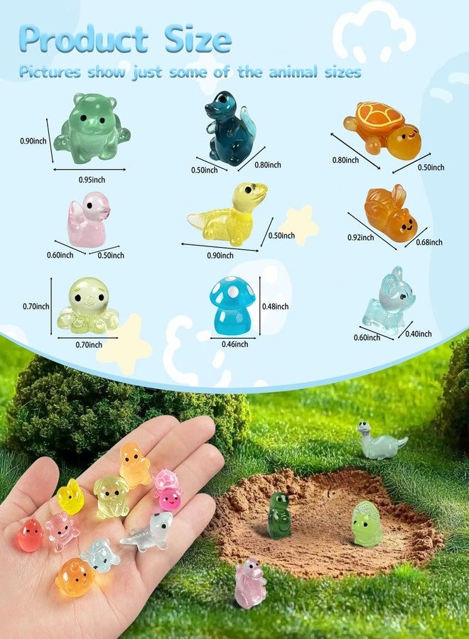 Piemow 180 Pcs Mini Resin Animals Kit - Luminous Tiny Resin Animals Figurines Accessories for Aquarium Fairy Garden Bonsai Decor - Image 5