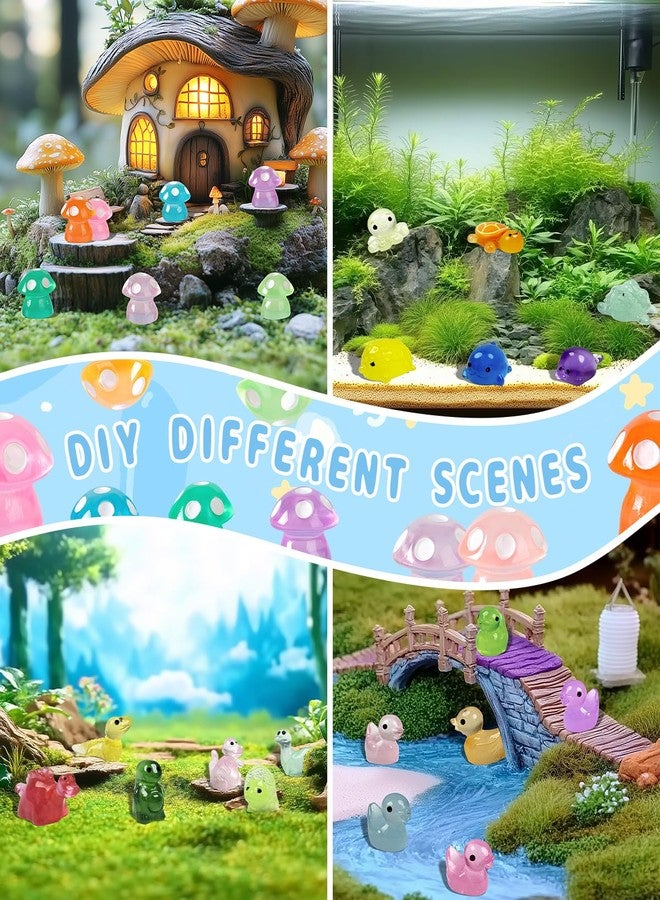 Piemow 180 Pcs Mini Resin Animals Kit - Luminous Tiny Resin Animals Figurines Accessories for Aquarium Fairy Garden Bonsai Decor - Image 4