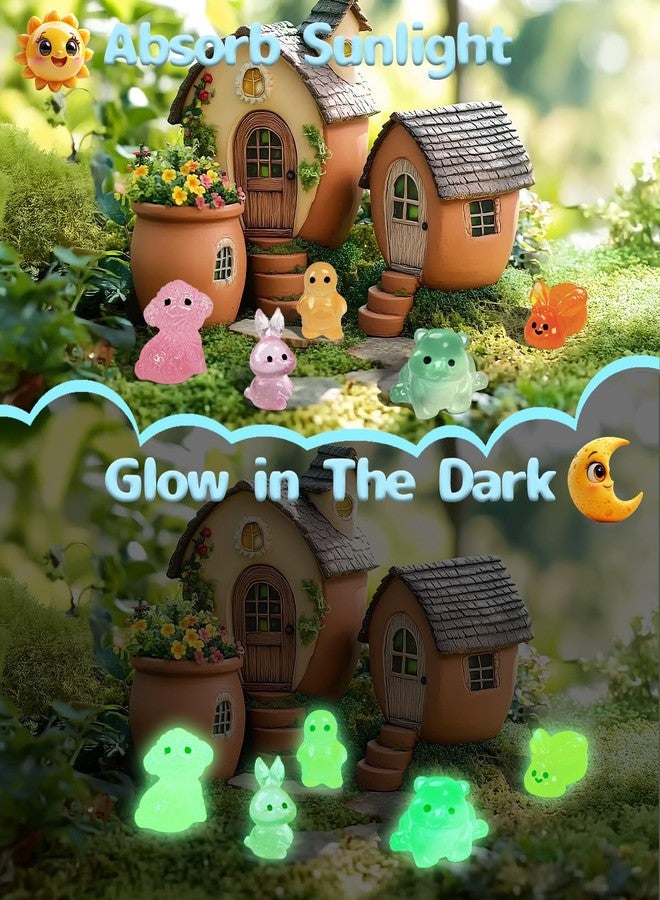 Piemow 180 Pcs Mini Resin Animals Kit - Luminous Tiny Resin Animals Figurines Accessories for Aquarium Fairy Garden Bonsai Decor - Image 3