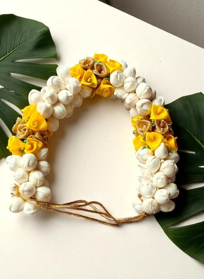 Chanderkash 1PC Artificial Gajra For Hair Bun - Mogra Gajra - Traditional Hair Bun Accessories For Women Wedding - Gajra Scrunchies For Women & Girls - Premium Jasmine Flower Hair Accessories - Image 3