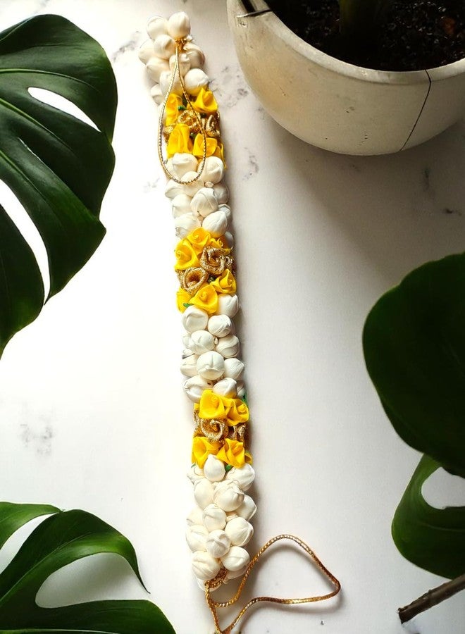 Chanderkash 1PC Artificial Gajra For Hair Bun - Mogra Gajra - Traditional Hair Bun Accessories For Women Wedding - Gajra Scrunchies For Women & Girls - Premium Jasmine Flower Hair Accessories - Image 1