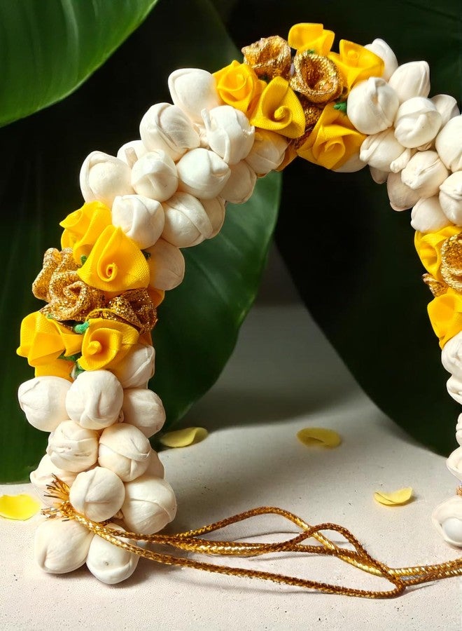 Chanderkash 1PC Artificial Gajra For Hair Bun - Mogra Gajra - Traditional Hair Bun Accessories For Women Wedding - Gajra Scrunchies For Women & Girls - Premium Jasmine Flower Hair Accessories - Image 5