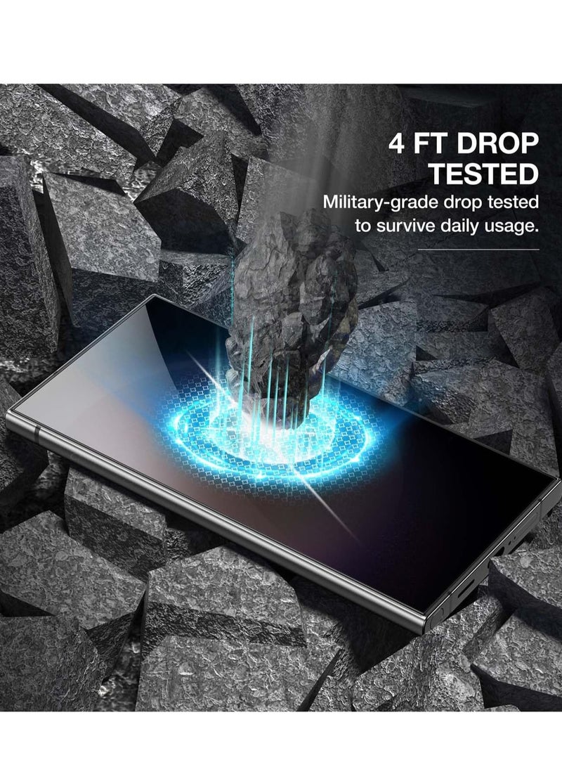 هيكسابيكس واقي شاشة الخصوصية Samsung S24 Ultra، واقي شاشة الخصوصية من الزجاج المقوى لهاتف Samsung Galaxy S24 Ultra 6.7 بوصة أسود - Image 3