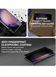 HEXABEX Samsung S24 Ultra Privacy Screen Protector, Tempered Glass Privacy Screen Protector for Samsung Galaxy S24 Ultra 6.7" Black  - Image 4