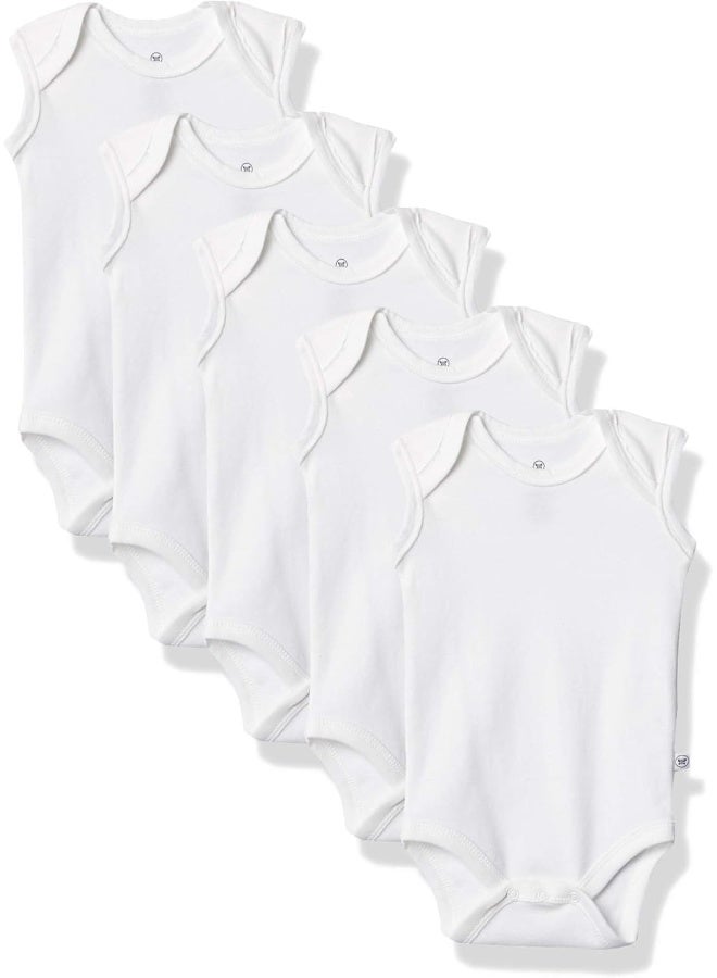 HonestBaby HonestBaby unisex-baby Organic Cotton Sleeveless Bodysuit Multi-pack Baby and Toddler T-Shirt Set - Image 1
