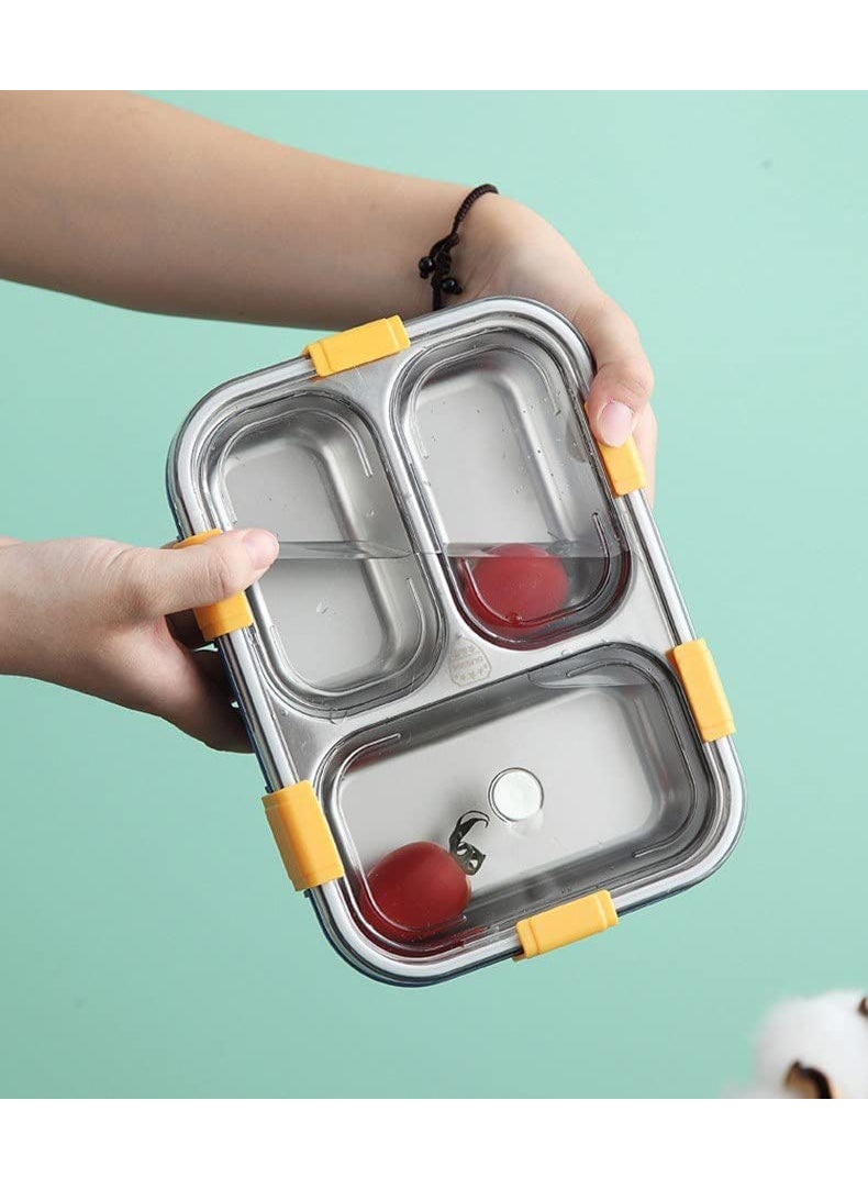 Deaver Lunch Box for Kids � 3 Compartment Insulated Lunch Box Stainless Steel Tiffin Box for Boys, Girls, School & Office Men 750 ml  - Image 4