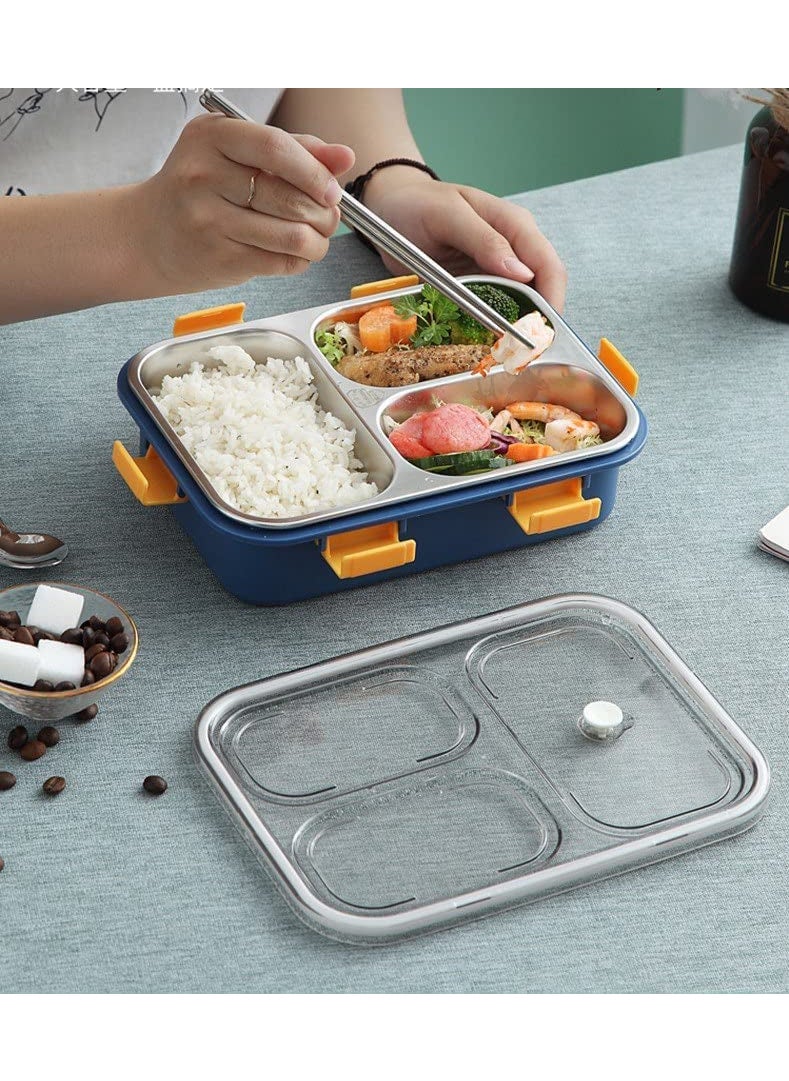 Deaver Lunch Box for Kids � 3 Compartment Insulated Lunch Box Stainless Steel Tiffin Box for Boys, Girls, School & Office Men 750 ml  - Image 5