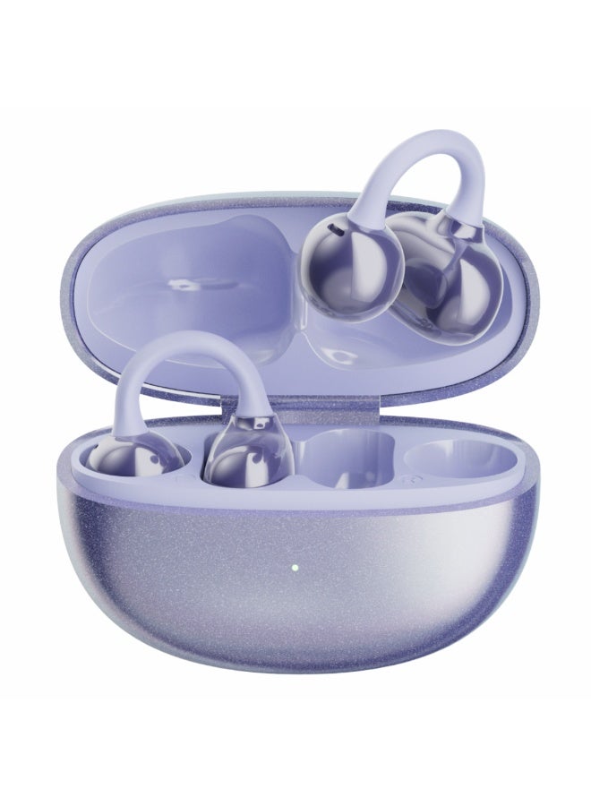 GRABIT G-SLYPZ Open-Ear Wireless Bluetooth Headphones | Air Conduction Sports Earbuds for Running, Gaming & Calls | Lightweight Comfort with HD Stereo Sound (Purple)
