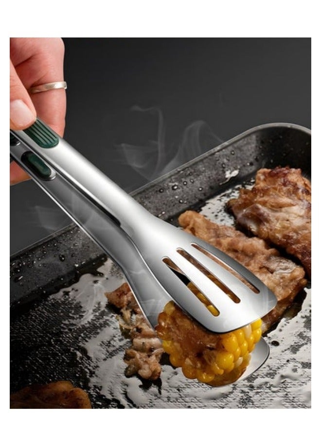 ميكسد ثلاثة قطعة الفولاذ المقاوم للصدأ المضادة للانزلاق كماشة عالية مقاومة للحرارة كماشة المطبخ ، وتستخدم لطهي سلطة الشواء - Image 4