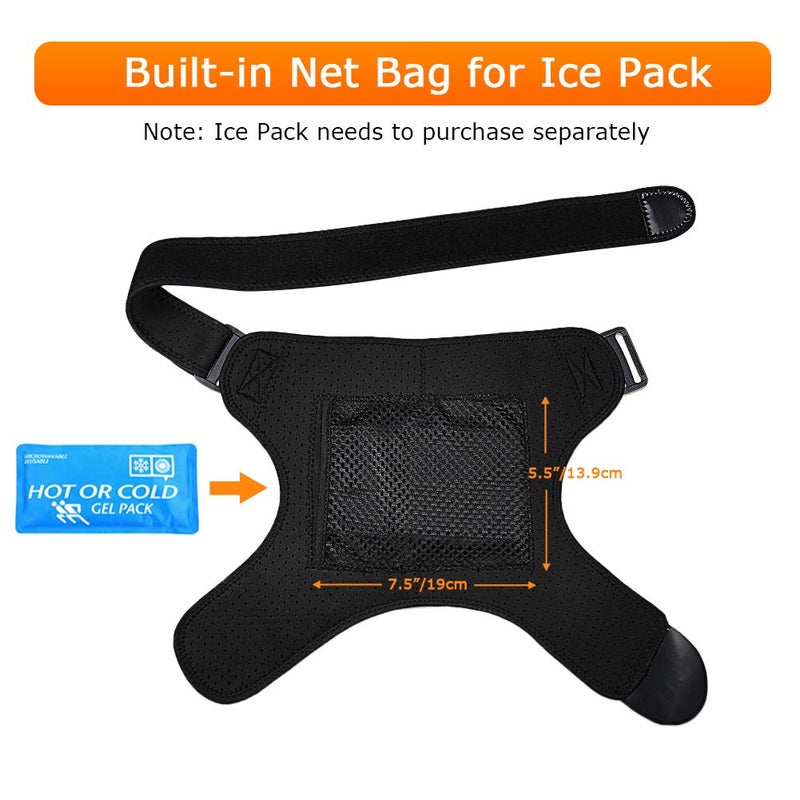 كلاراكو دعامة كتف كلاركو الحرارية - وسادة تدفئة كهربائية قابلة للتعديل للكتف مع تدفئة باردة وساخنة لعضلة الكفة المدورة، وخلع مفصل الكتف، والالتواء، وتمزق الشفة، وآلام الكتف (أسود) - Image 5