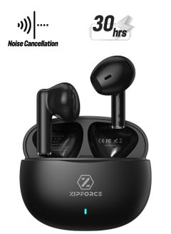 ZIPFORCE True Wireless Earbuds, In-Ear Bluetooth 5.3 Headphones 4-Mics ENC Clear Call, Bluetooth Earbuds Touch Control 30 Playtime, IPX6 Waterproof TWS, Light-Weight Earphones