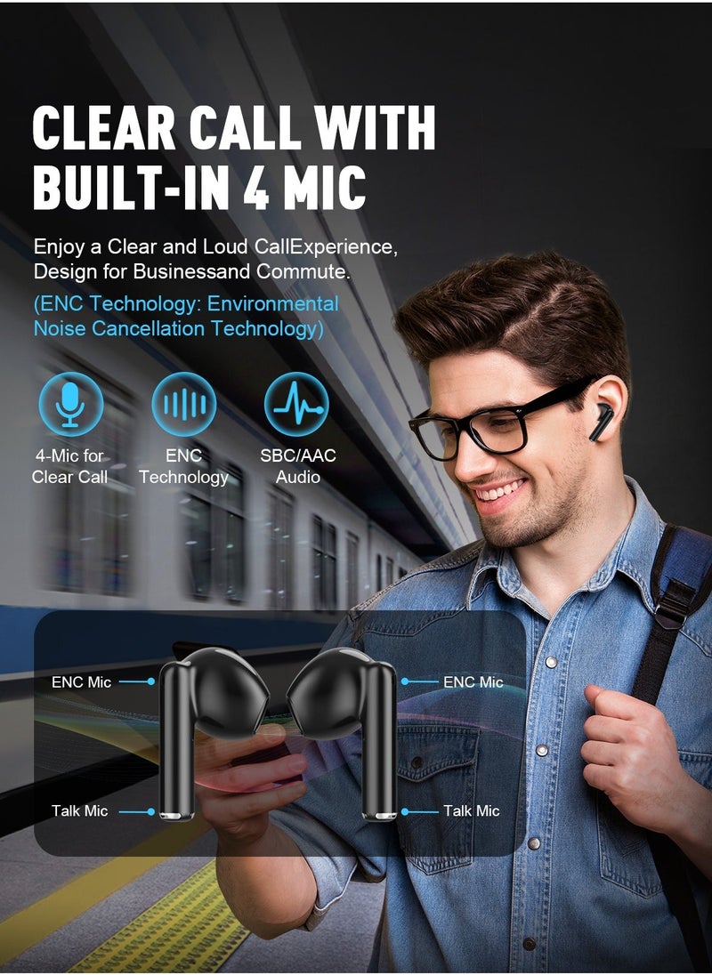 Generic - ZIPFORCE True Wireless Earbuds, In-Ear Bluetooth 5.3 Headphones 4-Mics ENC Clear Call, Bluetooth Earbuds Touch Control 30 Playtime, IPX6 Waterproof TWS, Light-Weight Earphones - Image 1