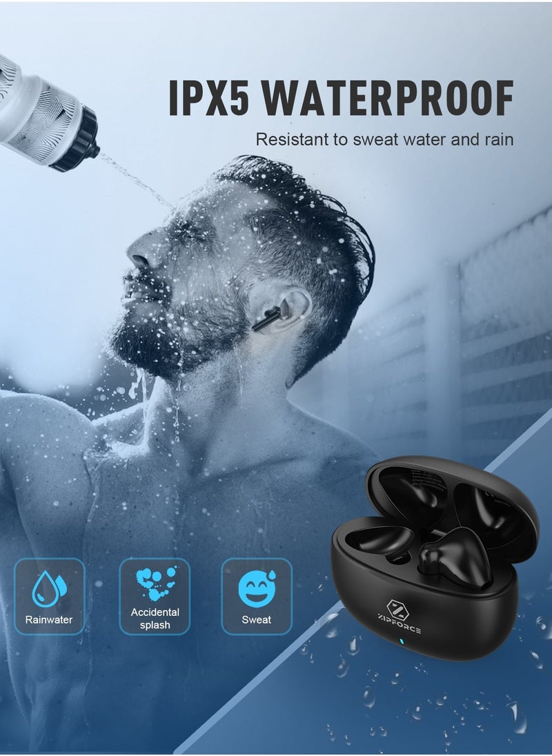Generic - ZIPFORCE True Wireless Earbuds, In-Ear Bluetooth 5.3 Headphones 4-Mics ENC Clear Call, Bluetooth Earbuds Touch Control 30 Playtime, IPX6 Waterproof TWS, Light-Weight Earphones - Image 1