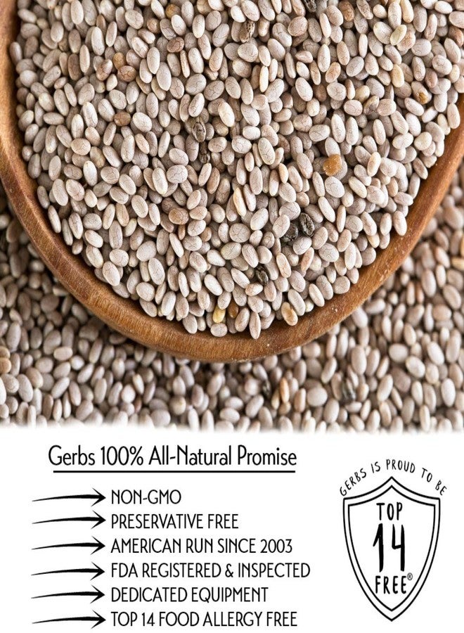Gerbs Raw White Chia Seeds 2 lbs. | Small-Batch Packed in Resealable Bag, No Artificial Additives | Mildly Nutty Flavor, Ideal for Yogurt, Oatmeal & Baking | Top 14 Allergen-Free - Image 4
