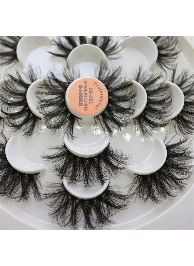 DAODER Eyelashes 25mm Mink Lashes Fluffy Long False Eyelashes Wispy 8D Lashes Mink Dramatic Big 25 MM Lashes Pack Large Bold Fake Eyelashes Reusable 7 Pairs (8D 25mm Lashes)  - Image 4