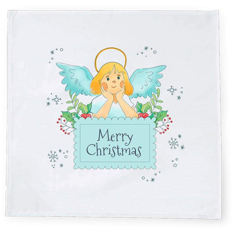 Khakee 6 Pcs Christmas Theme Tafta Silk Table Napkins 10x 10 for Xmas Decoration Christmas OrnamentsChristmas Gift npxmas088P - Image 2