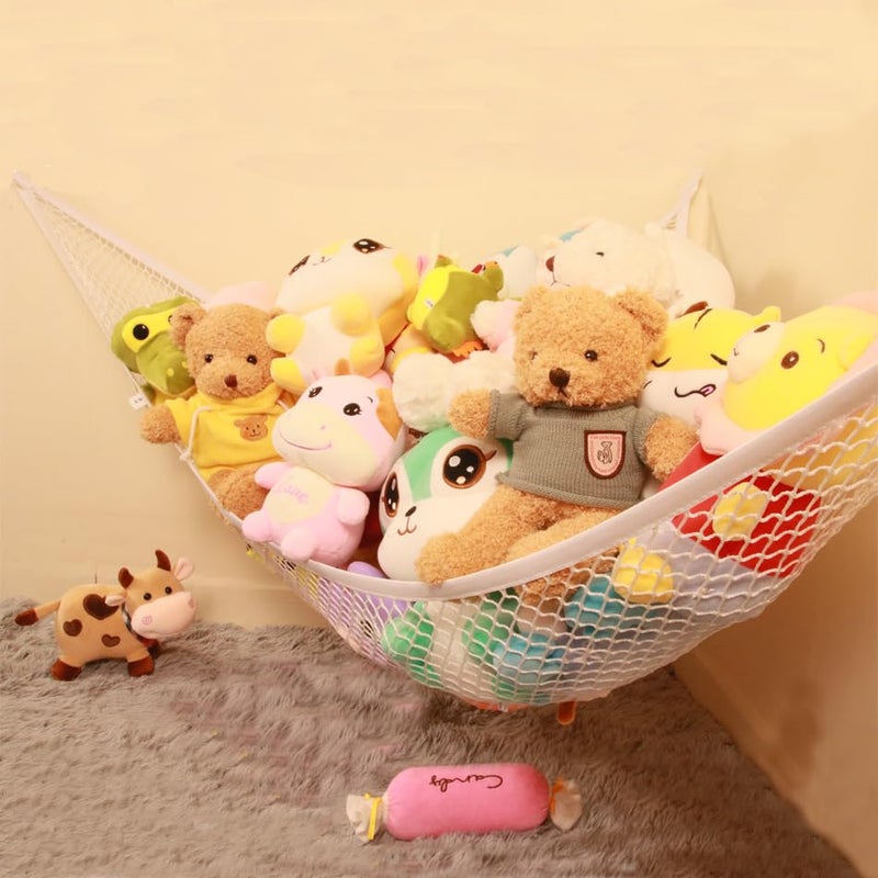XWGJ Stuffed Animal Hammock Corner Storage Net, Teddy Bear Hammock, 4cm Wide Thickened Rubber Band of Toy Net, 75 x59 x59 in super large - Image 3