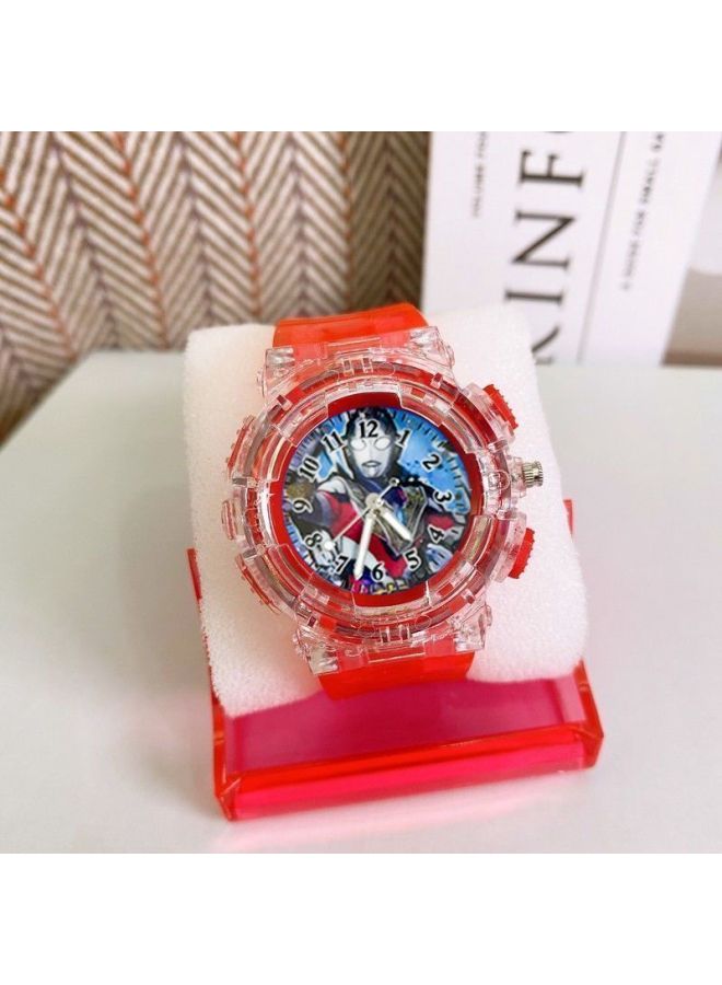 [5826 Collection] Children's Altman Watch Zeta Degas Serotligas Cartoon Watch Luminous Electricity-Color:Tiga Blue (led Flash + Time)-Specification:Watch + Free Battery + Small Gift + Luminous Bracelet + Watch Box  - Image 4