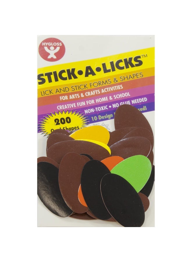 Stick-A-Licks Oval Shape Pre-gummed Color Paper
