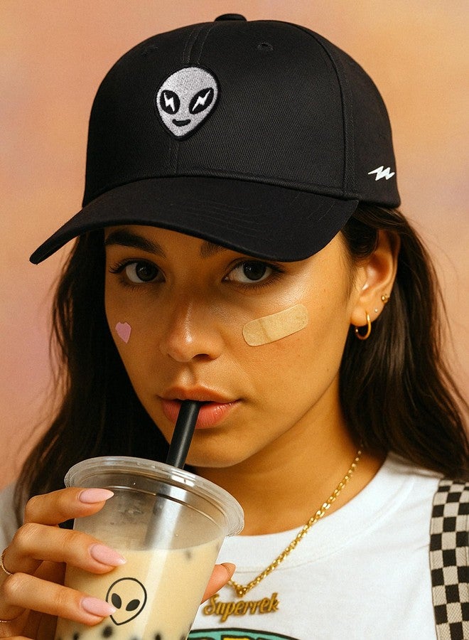 Supervek Alien Black Baseball Cap - Premium Snapback Cap for Men & Women - Stylish Travel Streetwear - Baseball Caps for Men - Original Caps for Men - GenZ Fashion Accessory - Image 3