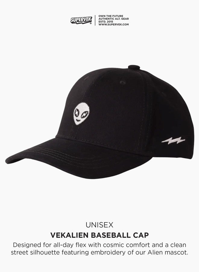 Supervek Alien Black Baseball Cap - Premium Snapback Cap for Men & Women - Stylish Travel Streetwear - Baseball Caps for Men - Original Caps for Men - GenZ Fashion Accessory - Image 4