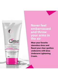 Qraa Advanced Lacto Dark Underarm Cream | For Uneven Skin Tone And Dark Underarms |Paraben Free | For Dark Body Parts Like Neck, Ankles, Knuckles, Armpits, Thighs, Elbows & Underarm (Small, 1)  - Image 2