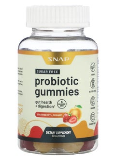 SNAP SUPPLEMENTS Probiotic Gummies Sugar Free Strawberry + Orange 5 Billion CFU 60 Gummies 
