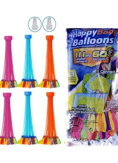 Happy Baby Multicolor 222 Pcs Water Balloons Toys For Kids Self Sealing Balloons In 3 Filling Bunch Pack For Girls & Boys Splash Fight Balloons Beach & Pool Games Balloon Bombs For Birthday Party  - Image 1