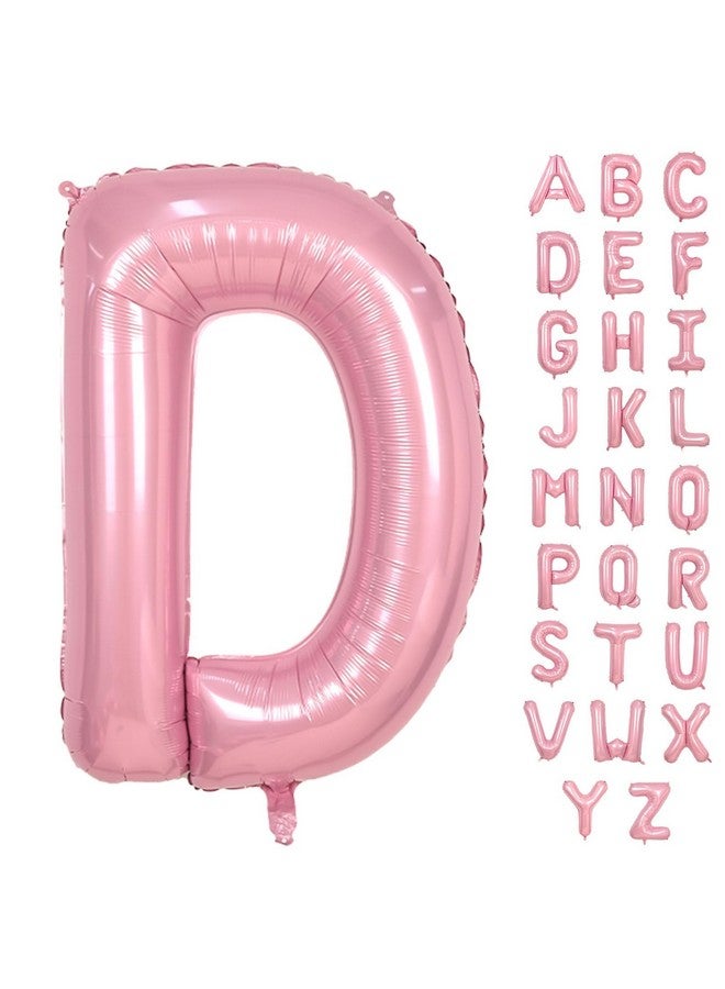 Biapian 40 Inch Letter Balloons, Giant Pearl Pink Letter D Balloon, Single Alphabet A-Z Balloon Foil, Light Pink Name Letters Balloon for Girls Women Birthday Party Decoration Baby Shower Anniversary Supplies - Image 1