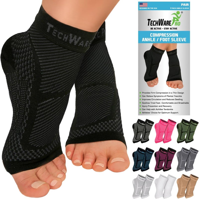 Compression Ankle Brace Sleeve - Plantar Fasciitis Relief Sock for Achilles Tendonitis and Joint Pain - Image 1