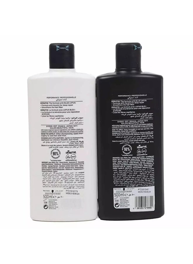 Syoss Keratin Shampoo + Conditioner Combo Pack- 500ml+500ml - Image 3