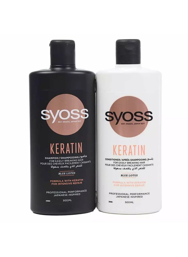 Syoss Keratin Shampoo + Conditioner Combo Pack- 500ml+500ml - Image 2