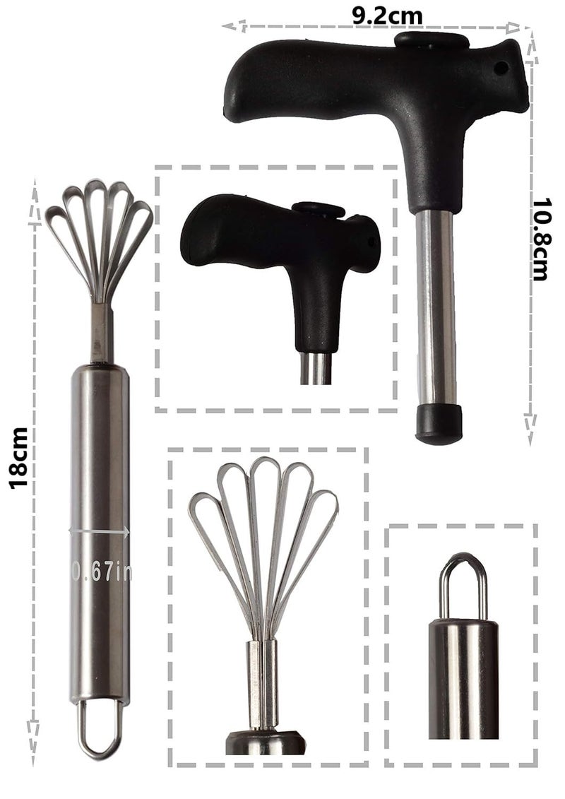 Baskety Coconut Opener Knife Stainless Steel Tool Set Coconut Drill for Straw Hole with Meat Removal Knife (2 Piece Set) - Image 2