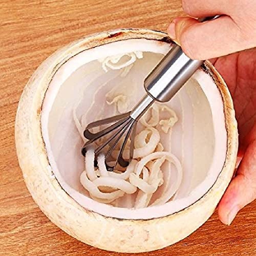 Baskety Coconut Opener Knife Stainless Steel Tool Set Coconut Drill for Straw Hole with Meat Removal Knife (2 Piece Set) - Image 4