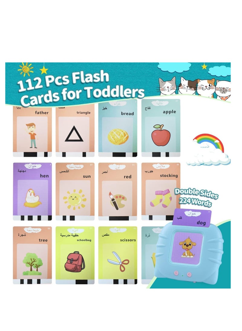 general Talking Flash Cards Arabic and English 224 Sight Words for Preschool Kids Blue - Image 4