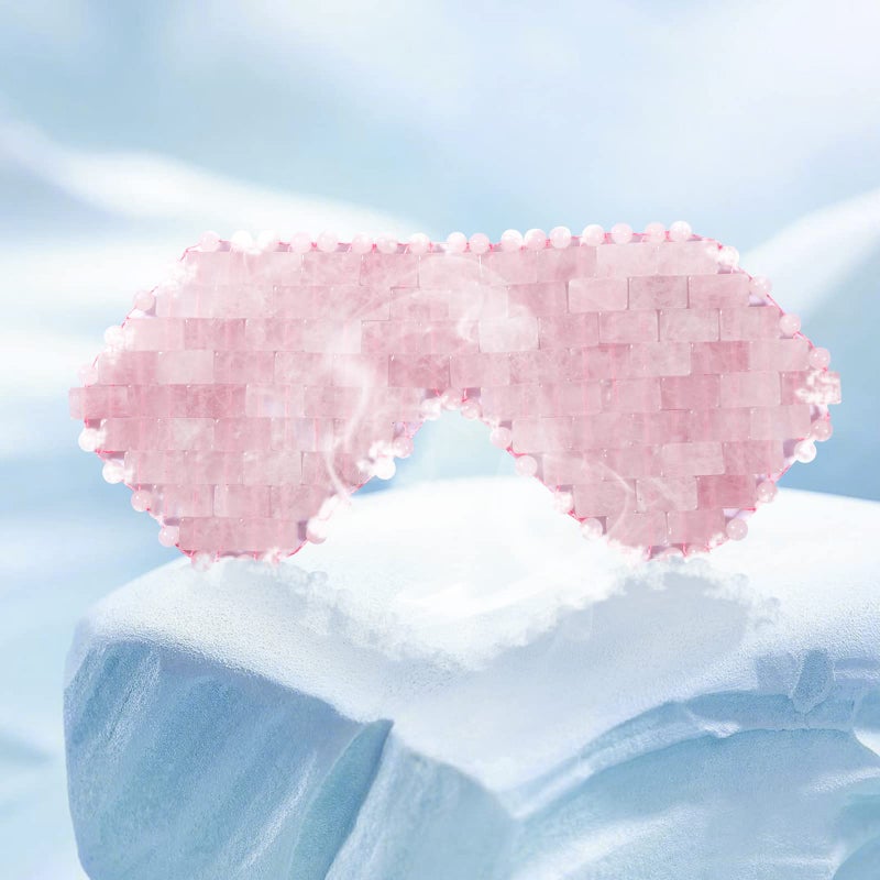 gemshan Quartz Eye Mask, Rose Jade Eye Mask Natural Crystal Sleep Mask, Eliminate Wrinkles Puffiness Headache and Migraine Relief Mask (#2-Rose Quartz) - Image 5
