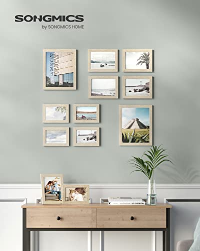 SONGMICS Picture Frames, Collage Picture Frames Set of 10, Two 8x10, Four 5x7, Four 4x6, Photo Frame for Wall Gallery Decor, Table Display, Glass, Natural Beige URPF010N01 - Image 3
