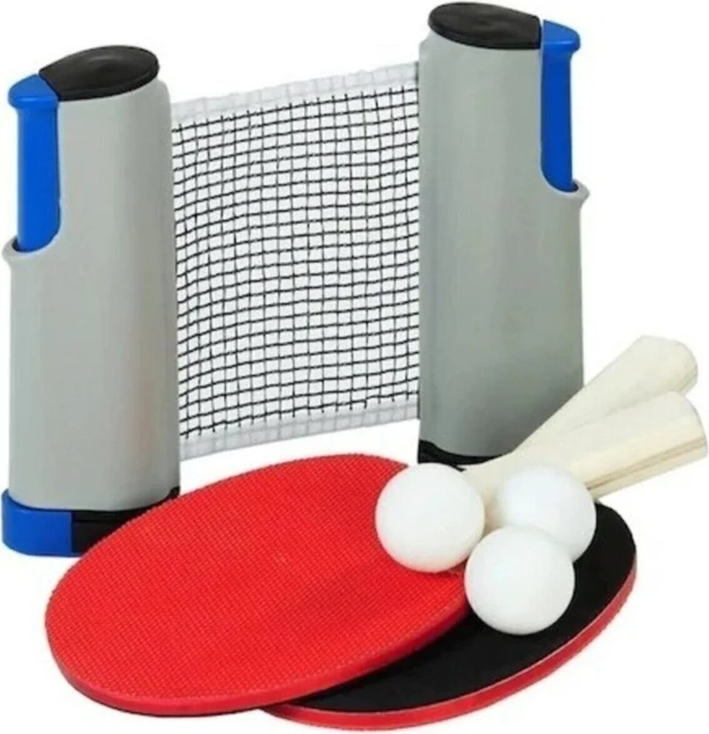 Mobee Table Tennis Net Set Portable 2 Rackets + 3 Ping Pong Balls
