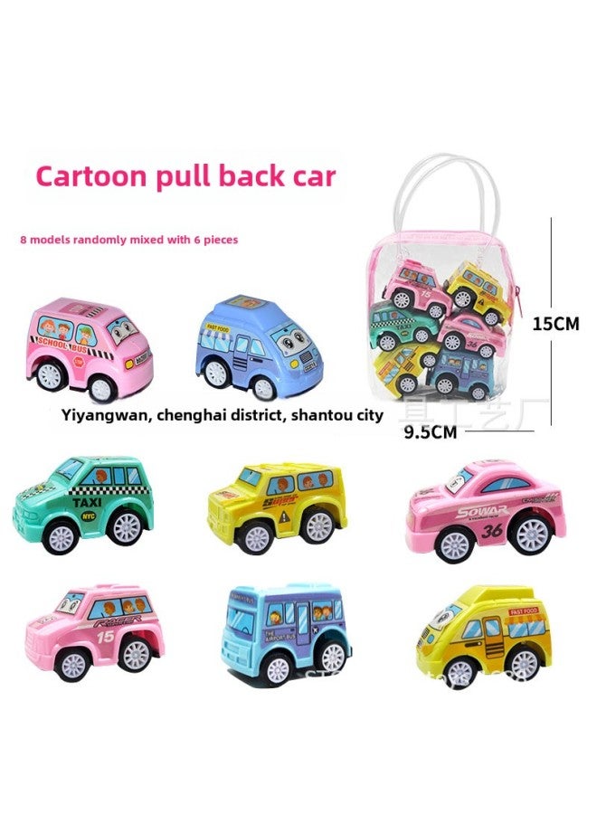 Beauenty Cartoon Car Fire Truck Back Force Inertial Engineering Bag Toy Car Mini Cartoon Car Stall Toy Supply-Color:Cartoon Car-portable Bag (whole Box Batch Of 192 Bags)  - Image 1