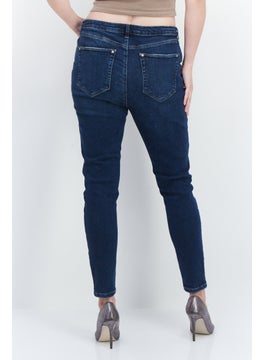 Miss Selfridge Women Super Skinny Fit Stretchable High Waist Rip Jeans, Blue  - Image 4