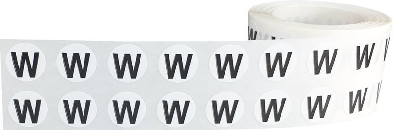 InStockLabels.com Letter W Inventory Labels .5 Inch Round Circle Dots 1,000 Adhesive Stickers - Image 2