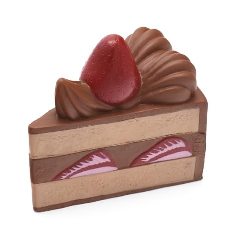 Kiibru Strawberry Shortcake Squishy Birthday Cake Squeeze Colossal Slow Rising Squishies Scented Toy GiftChocolate - Image 1