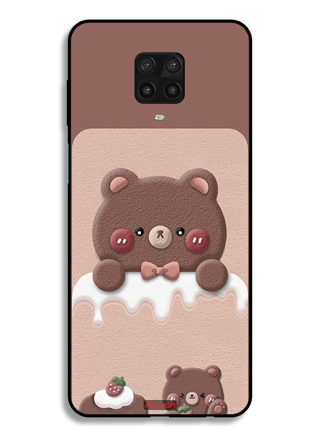 Tolwak Xiaomi Redmi Note 9 Pro Protective Case Cover Bear Strawberry - Image 2